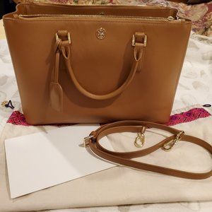 Tory Burch Robinson Double Zip Tote in Tiger's Eye